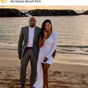 White sequin asymmetrical dress